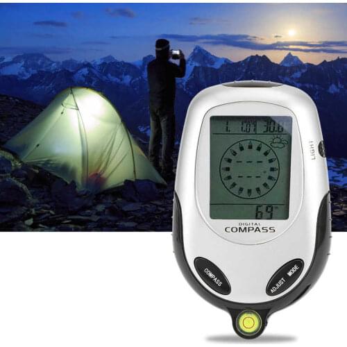 Battery Power Altitude Meter Multifunction Handheld Electronic Altitude Meter Thermometer Compass For Outdoor Camping