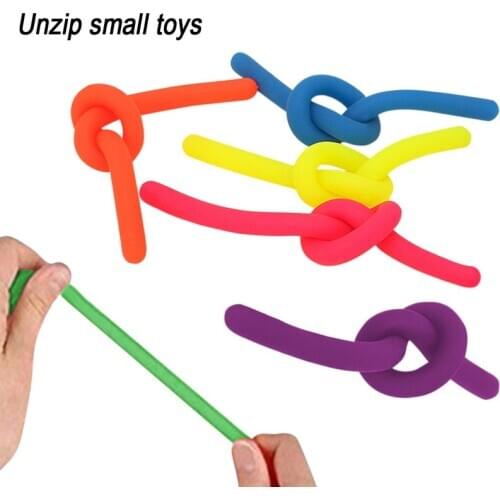 6pcs/lot Soft Rubber Noodle Elastic Rope Toys Stretch String Decompression Toy Stretchy String Fidget Relief Stress Vent Toys