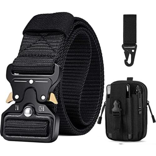Military Tactical Men Belt Set Army Nylon Metal Buckle Waist Straps Duty Police Outdoor Hunting Training Waistband