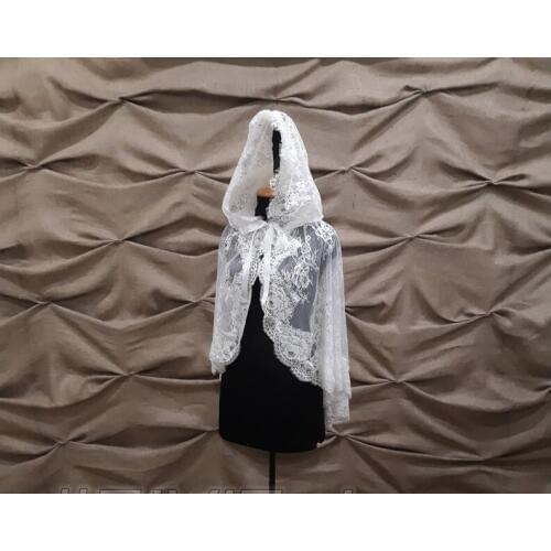 Wedding cape with hood, Wedding bridal cloak, Chapel veil mantilla, church coat church cape, Wedding cloak, Cape