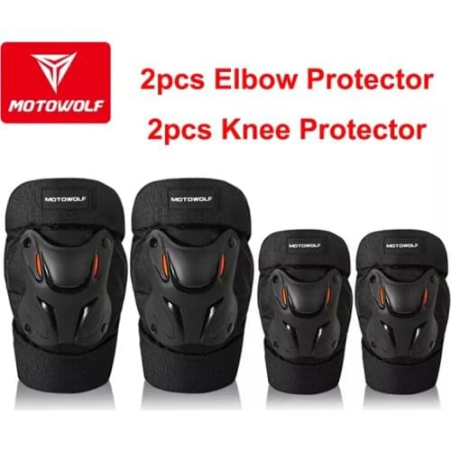 Motorcycle Knee Pads Elbow Protector Set Riding Breathable Shockproof Reflective Thicken Inner Mens Motocross Protections Gear