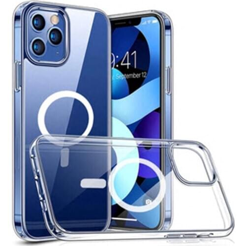New Magnetic Clear Case For iPhone 12 Pro Support Wireless Charging with Scratch proof hard back cover on iPhone 12 Pro Max case