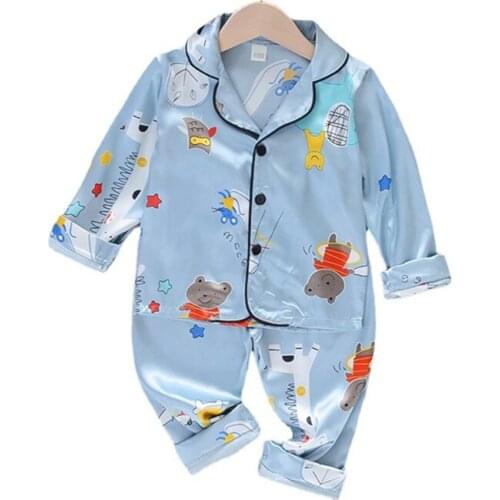 New Spring Baby Girls Clothes Boys Cartoon Shirt Pants 2Pcs/Sets Summer Toddler Fashion Clothing Kids Pajamas Children Sleepwear