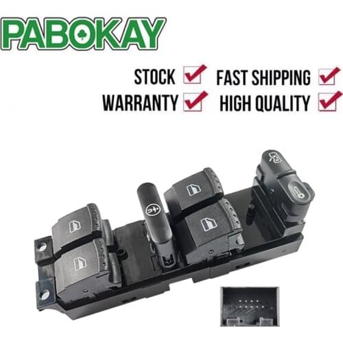 New Window Switch for VW Bora Golf Seat Leon Skoda Superb Driver Side 1J4959857B