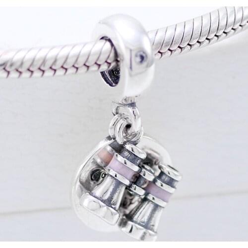 Original Pink Binoculars Good Times On The Horizon Pendant Beads Fit 925 Sterling Silver Bead Charm Europe Bracelet DIY Jewelry