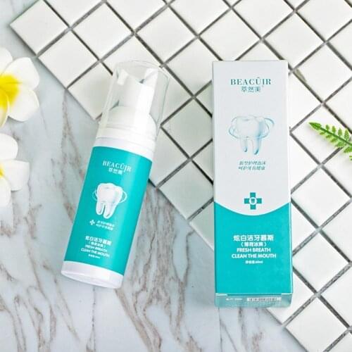 60ml Mousse Foam Toothpaste Clean And Whiten Teeth Fresh Toothpaste Mint Oral Breath Care I7E4