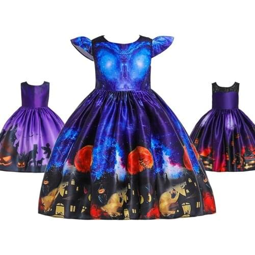 Girls Halloween Party Princess Dress for Baby Girl Flower Elegant Girls Dresses Winter Party Christmas Kids Dresses Clothes