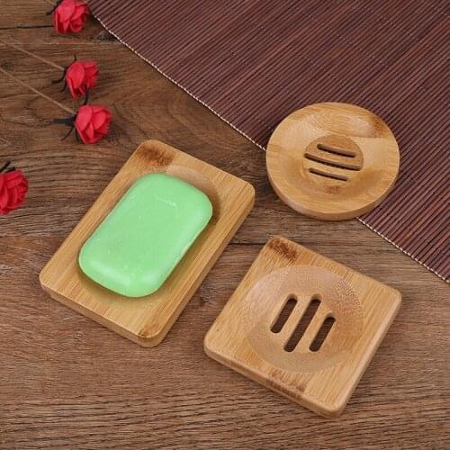 Natural Bamboo Wood Bathroom Shower SoapTray Dish Storage Holder Plate Container
