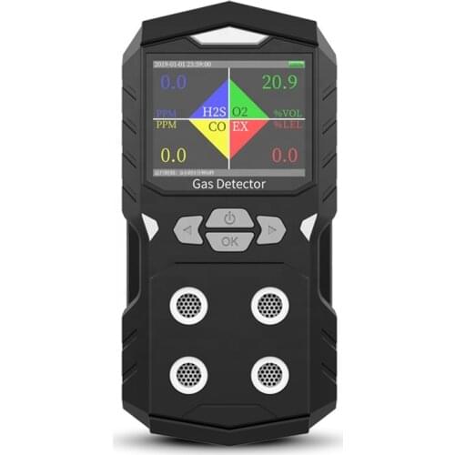 Handheld CO H2S O2 Ex(LEL) 4 gas detector portable gas monitor multi 4 gas detector with data storage for industry