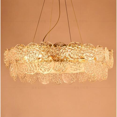 Postmodern light luxury copper chandelier living room dining room bedroom handmade glass lamps hotel engineering model room