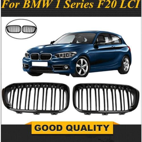 Dual slat black front kidney grill grille for bmw 1 series f20 LCI 2015 2016 5-door hatchback 114i 116i 118i
