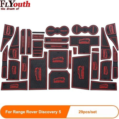 Rubber 29pcs For Range Rover Discovery 5 Car Door Mat Anti-slip Cup Pad Interior Decoration Gate Slot Pad Accessories Styling