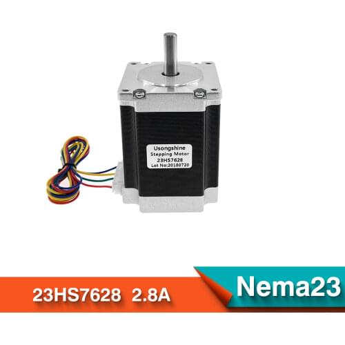 1pcs Nema23 Stepper Motor 23HS7628-6.35 & 8.0 4-Lead 270oz-in 76mm 2.8A Bipolar CE ISO ROHS CNC Router Engraving Machine motor