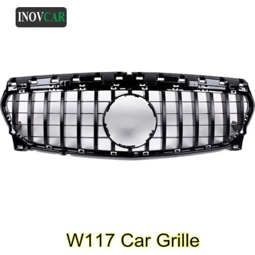 Replacement Front Grille For B-ENZ CLA W117 CLA180 CLA200 CLA260 GT Style Car ABS Mesh Grille 2014-2018
