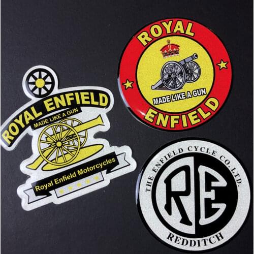 3D Reflective Motorcycle Accessories Retro Emblem Stickers Decorative Tank Decal for Royal Enfield Bullet Interceptor 350 650