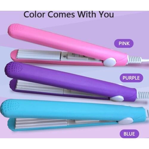 High Quality Mini Hair straightener Iron Pink Ceramic Straightening Corrugated Curling Iron Styling Tools Hair Curler