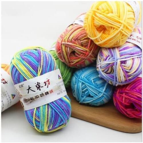 1-20 HLFM001 Felicia Wool Section Dye Milk Yarn 5ply Knit Yarn Smooth Yarn Soft Yarn Crochet Yarn