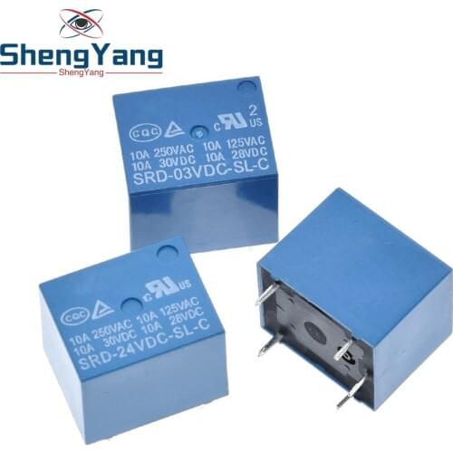 1pcs Relays SRD-03VDC-SL-C SRD-05VDC-SL-C SRD-06VDC-SL-C SRD-09VDC-SL-C SRD-12VDC-SL-C 3V 5V 6V 9V 12V 24V 48V 10A 250VAC 5PIN