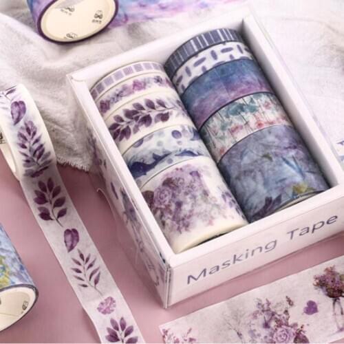 10 Roll Washi Tape Set Plant Pink Cherry Blossoms Decoration Masking Tape Diy Diary Scrapbooking Planner Adhesive Stationery