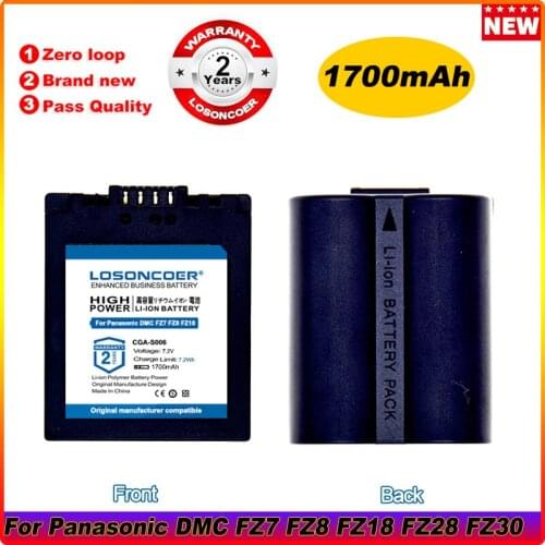 1700mAh CGA-S006 CGR CGA-S006E S006 S006A BMA7 DMW BMA7 Battery For Panasonic DMC FZ7 FZ8 FZ18 FZ28 FZ30 FZ35 FZ38 FZ50 DMC-FZ7