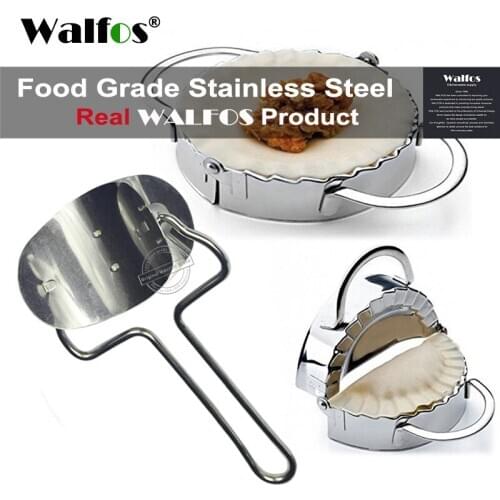 WALFOS 2 Pieces Stainless Steel Dumpling Maker Mold Wraper Dough Presser Cutter Pie Ravioli Dumpling Mould Kitchen Cooking Tools