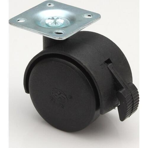 4PCS Black 1.5'' Rubber Swivel Casters Office Sofa Chair Furniture Universal Brake Wheels