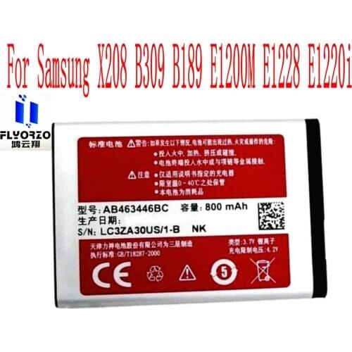 High Quality 800mAh AB463446BC Battery For Samsung X208 B309 B189 E1200M E1228 E1220i Mobile Phone