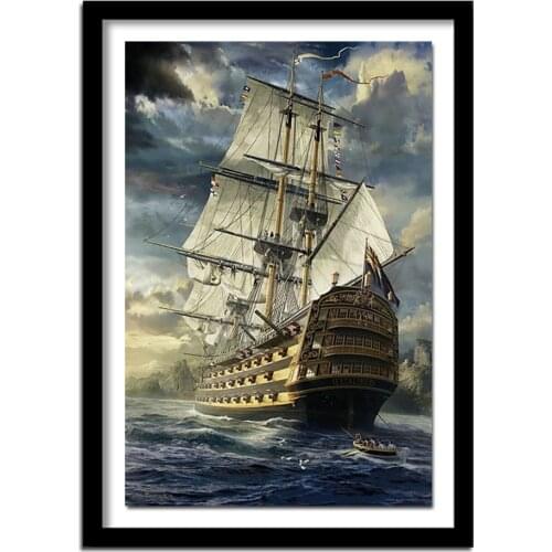 Diamond Embroidery 5D DIY Diamond Painting Landscape Sailing Sea Diamond Painting Cross Stitch Rhinestone BJ1569