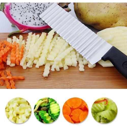 Cutting Knife Stainless Steel Potato Wavy Cutter Cooking Tool Kitchen Vegetable Fruit Cutting Knife Cucumber Carrot Waves Cutter