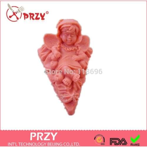 Free shipping lying baby angel modelling silicon soap mold fondant Cake decoration mold handmade soap mold