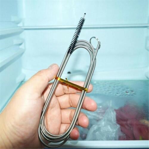 Long Flexible Scrub Brush Refrigerator Coil Cleaner Stainless Steel Refrigerator Scrub Tool Kitchen Drain Pipe Accessories