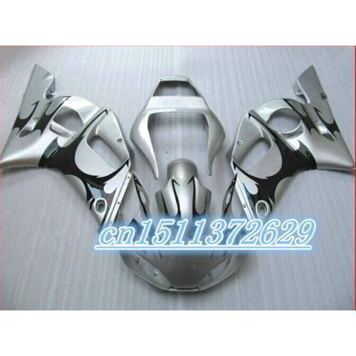 Dor-for silver with black bodywork set for YZF R6 600 98 99 00 01 02 fairing kit YZF R6 1998-2002 fairings D