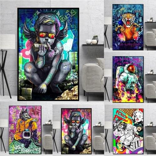 Graffiti Anime Cartoon Abstract Art Style Home Decoration Artwork HD Quality Kindergarten Kids Room Poster Canvas Painting