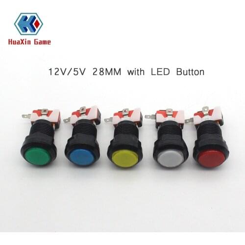 Im LED Illuminated Push Button With Micro 10 Pcs / lot DIY Arcade Parts 5 Colors 30mm Small Black RSwitch for Arcade Video Game