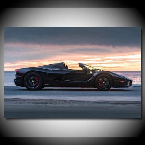 Canvas Painting Luxury car Ferraris LaFerrari Black Cabriolet Modern Wall Art Picture Print Posters for Living Room Decor