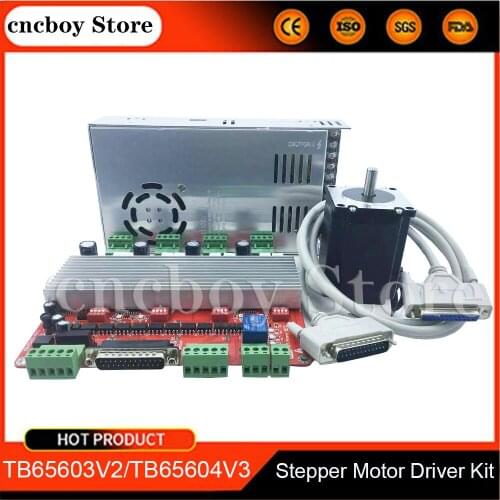 CNC kit 3-axis/4-axis TB6560 3.5A stepper motor driver TB65603V2/TB65604V3 control board Mach3 57 stepper motor + 250W 24V power