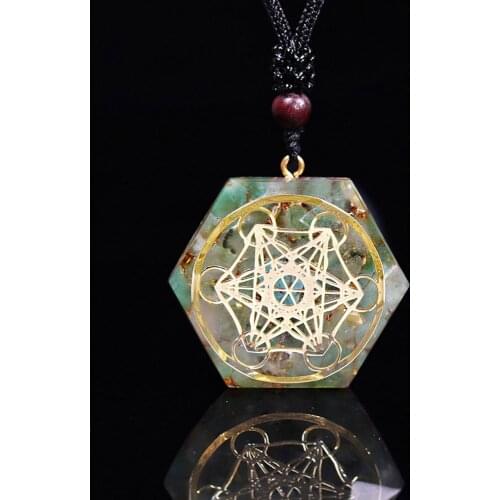 Metatron Cube Orgonite Chakra Orgone Pendant Energy Enhancing Crystal Necklace Guardian Pendant Enhances Fortune Jewelry Unisex