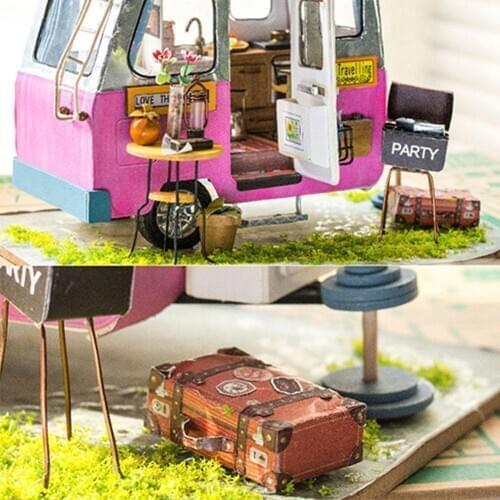 DIY dollhouse-teenage girls room with Furniture Children Adult Miniature House Building cottage Model Doll Kits Toys Woode R9U4