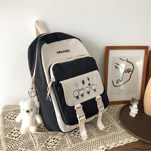 Cute Girls School Bags for Teenagers Student Backpack Women Bookbag Fashion Panelled Schoolbag Girls 2021 New