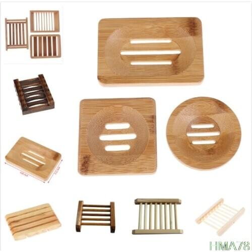 14 Styles Natural Carbide Wood Soap Dish Wooden Soap Container Travel Wood Soap Box Shower Plate Bathroom Soap Holder