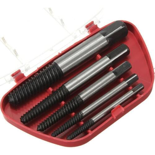 5Pcs Screw Extractor Easy Out Set Drill Bits Guide Broken Damaged Bolt Remover SA603 T50