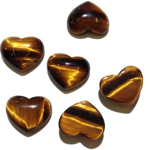 Natural Tiger Eye Stone Cabochon Bead Flat Back Heart Shape No Hole Loose Beads For jewelry making DIY Ring Necklace accessories