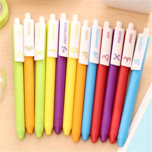 DL YF04 lovely cartoon 12 constellations neutral pen creative water black signature pen South Korean stationery office