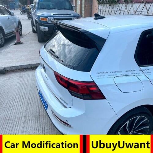 UBUYUWANT For Volkswagen New GOLF 8 MK8 Spoiler Spoiler Car Rear Wing Rear Spoiler ABS BLACK WITH WHITE 2020-2021 GOLF 8