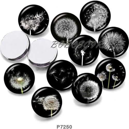 Dandelion 12mm18mm 20mm Snap button jewelry DIY Bracelet Round photo glass cabochons P7250