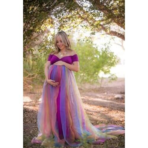 Women Pregnant Dress Lace Long Maxi Dress Maternity Gown Photography Props Clothes Party Wedding Dress
