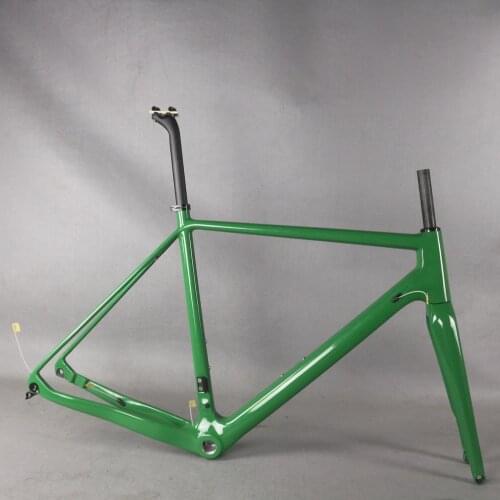Full Carbon Fiber T700 BSA Custom Paint Fork 100X15mm or 100X12mm Gravel Bike Frame GR029 with Offset Seatpost