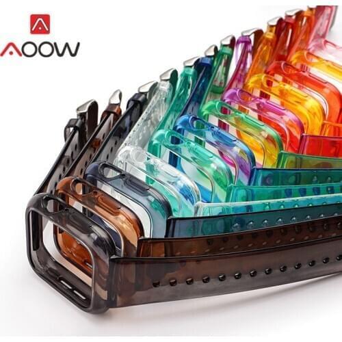 Transparent Resin Sport Strap for Apple Watch 4 5 6 38mm 42mm 40mm 44mm TPU Replacement Band Protective Case for iwatch 12 3