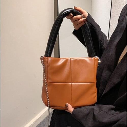 Luxury Brand Cute Quilt Handbags for Women 2021 Winter Small Ladies Underarm Purse PU Leather Shoulder Bags Female Crossbody Bag