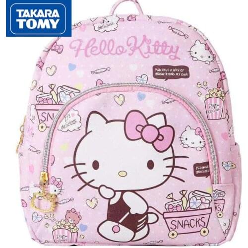 TAKARA TOMY fashion cartoon hello kitty backpack simple and comfortable waterproof leisure childrens school bag